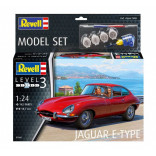 KIT PARA MONTAR REVELL MODEL SET JAGUAR E-TYPE 1/24 142 PEÇAS COMPLETO COM TINTAS COLA E PINCEL REV 67668